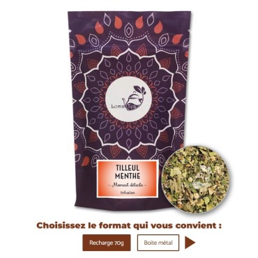 Infusion TILLEUL MENTHE VRAC 70g - LOMATEA