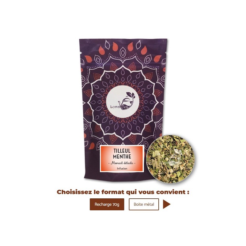 Infusion TILLEUL MENTHE VRAC 70g - LOMATEA
