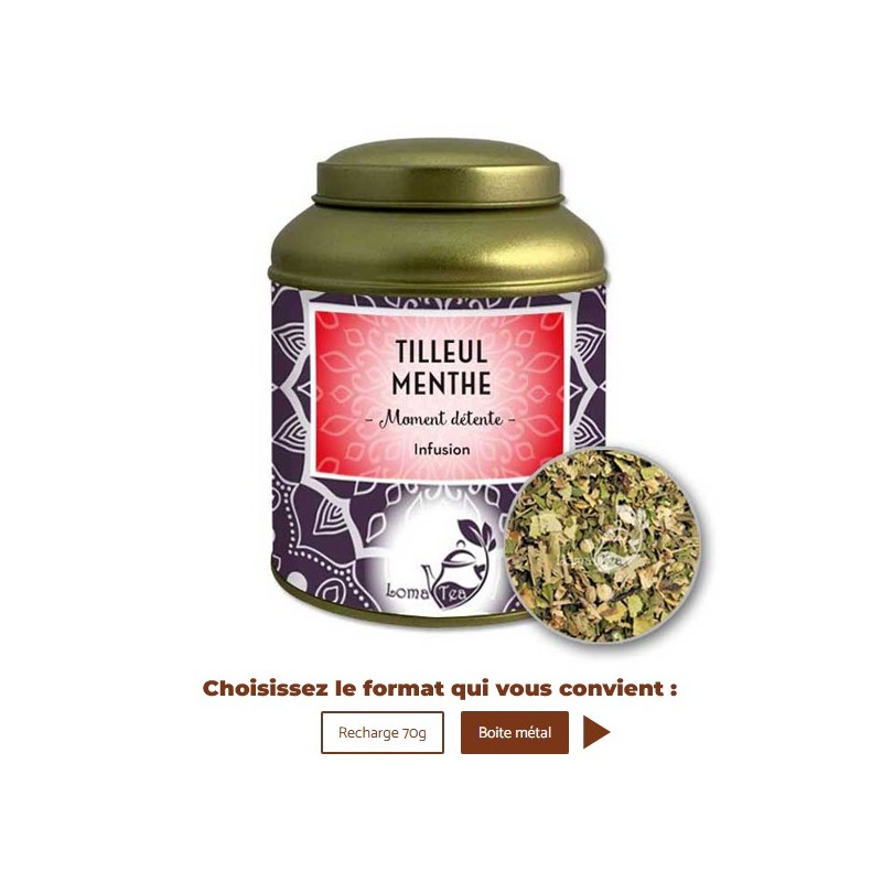 Infusion TILLEUL MENTHE VRAC 70g - LOMATEA