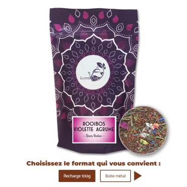 Rooibos VIOLETTE AGRUMES VRAC 100g - LOMATEA