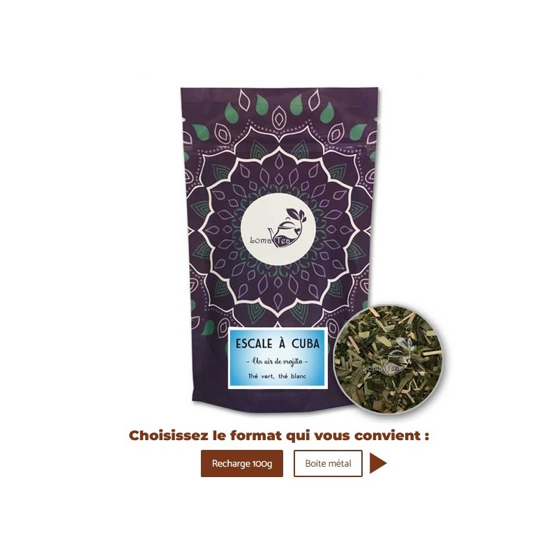 Thé blanc ESCALE A CUBA VRAC 100g - LOMATEA Thé blanc ESCALE A CUBA VRAC 100g - LOMATEA