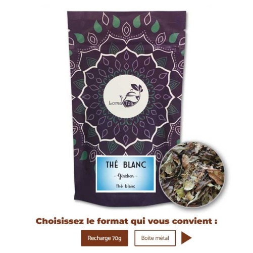 Thé Blanc Pai Mu Tan VRAC 70g - LOMATEA
