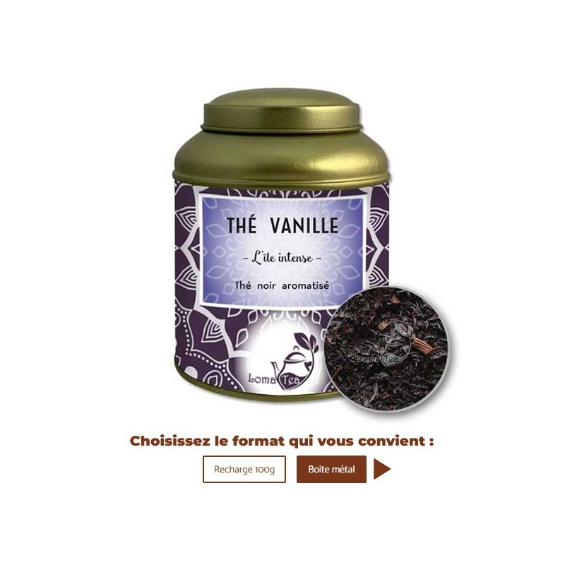 Thé noir à la VANILLE VRAC 100g - LOMATEA
