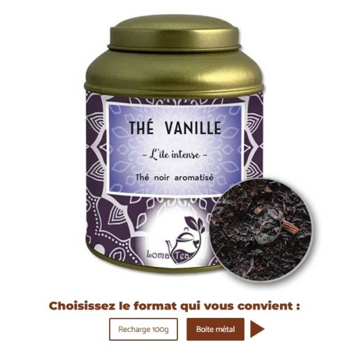 Thé noir à la VANILLE VRAC 100g - LOMATEA