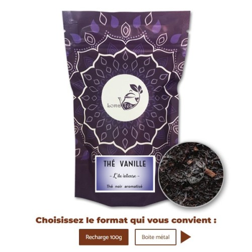 Thé noir à la VANILLE VRAC 100g - LOMATEA