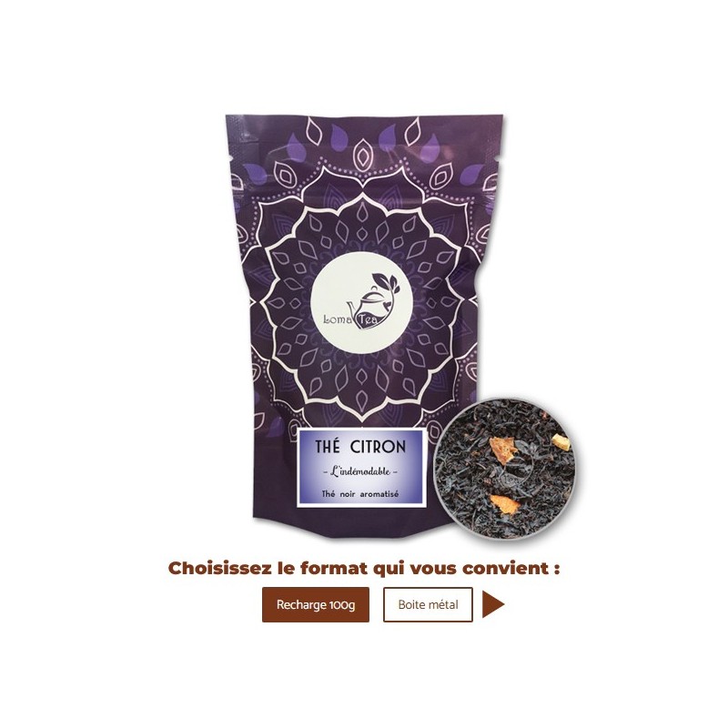 Thé noir au CITRON VRAC 100g - LOMATEA