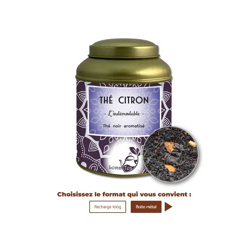Thé noir au CITRON VRAC 100g - LOMATEA Thé noir au CITRON VRAC 100g - LOMATEA