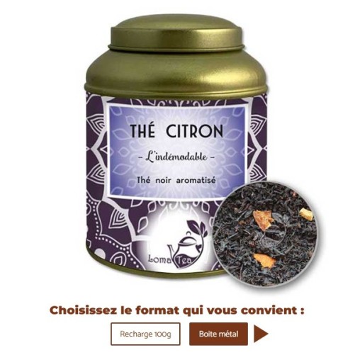 Thé noir au CITRON VRAC 100g - LOMATEA
