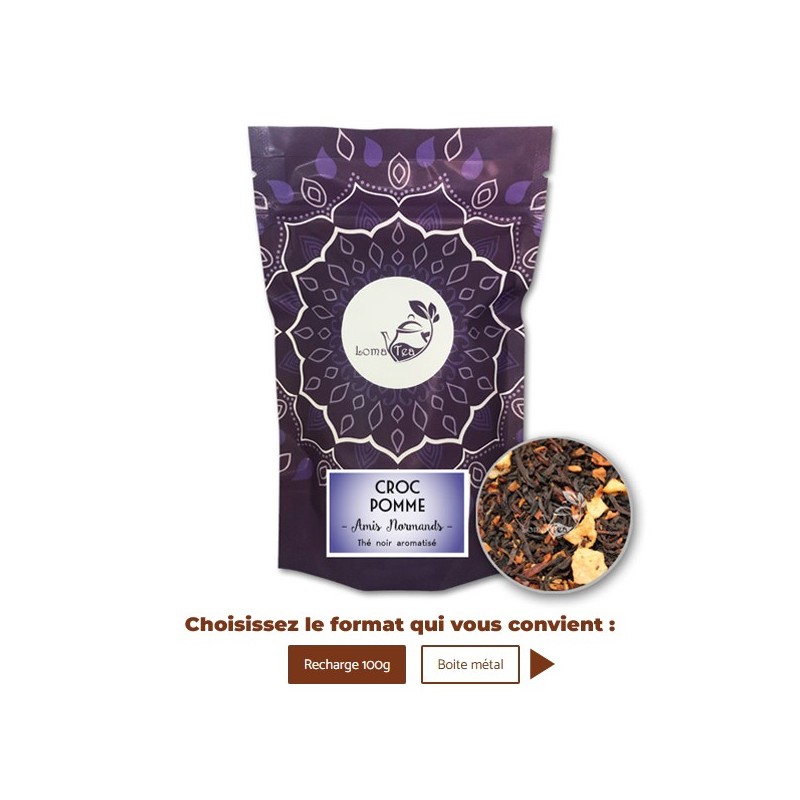 Thé noir CROC POMME VRAC 100g LOMATEA