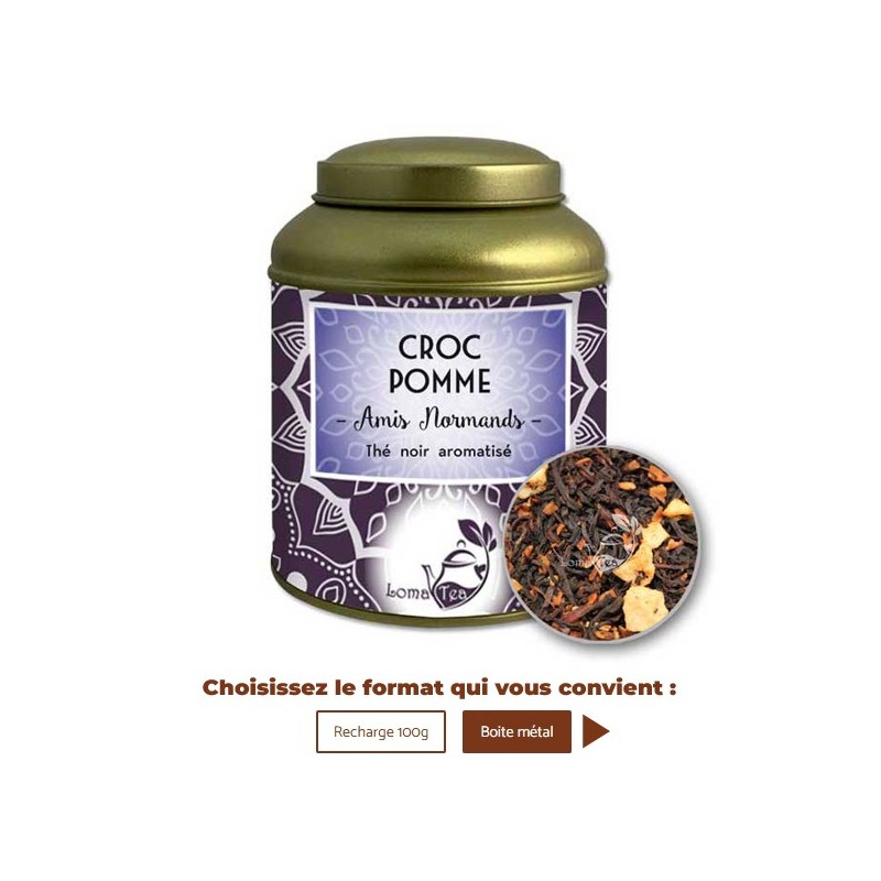 Thé noir CROC POMME VRAC 100g - LOMATEA