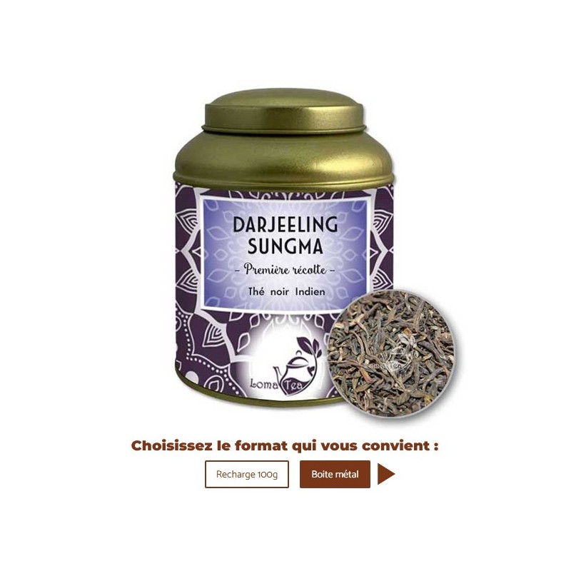 Thé noir DARJEELING Sungma TGFOP first Flush VRAC 100g - LOMATEA