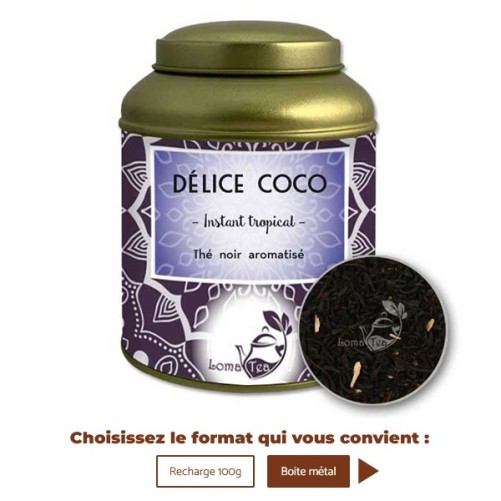 Thé noir DÉLICE COCO VRAC 100g - LOMATEA