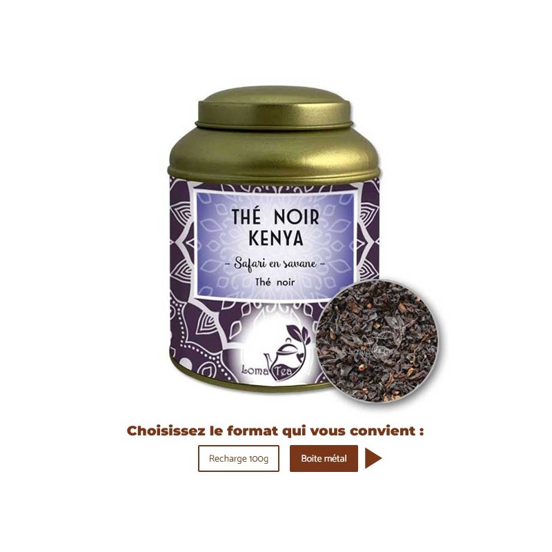 Thé noir KENYA Milima TGFOP VRAC 100g - LOMATEA Thé noir KENYA Milima TGFOP VRAC 100g - LOMATEA