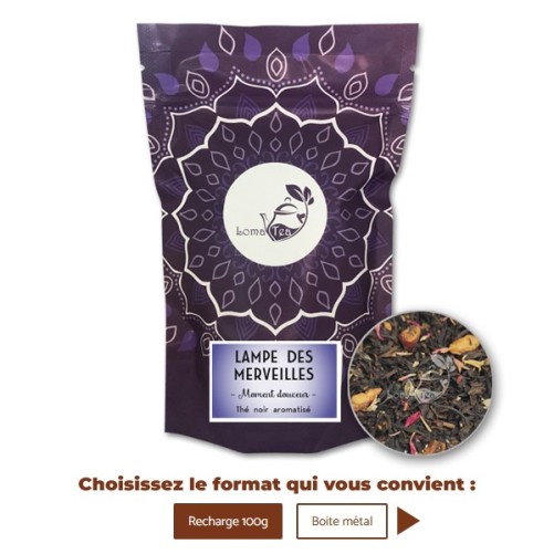 Thé noir vrac 100g LAMPE DES MERVEILLES - LOMATEA