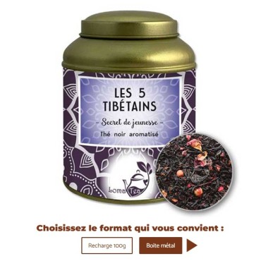 Thé noir LES 5 TIBÉTAINS VRAC 100g - LOMATEA