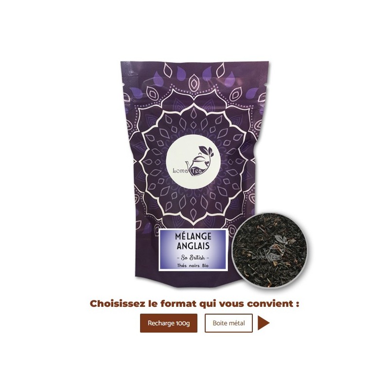 Thé noir MÉLANGE ANGLAIS VRAC 100g - LOMATEA