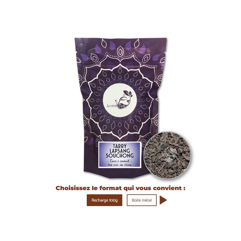 Thé noir TARRY LAPSANG SOUCHONG VRAC 100g - LOMATEA