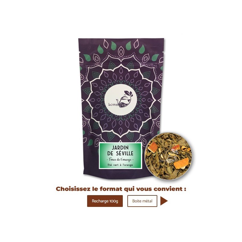 Thé vert  JARDIN DE SEVILLE VRAC 100g - LOMATEA