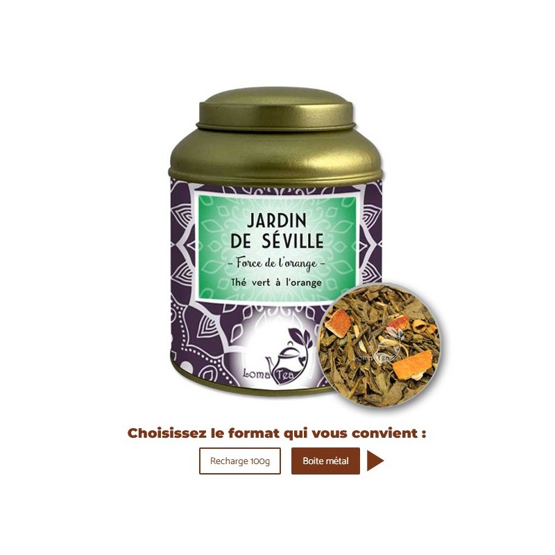 Thé vert  JARDIN DE SEVILLE VRAC 100g - LOMATEA