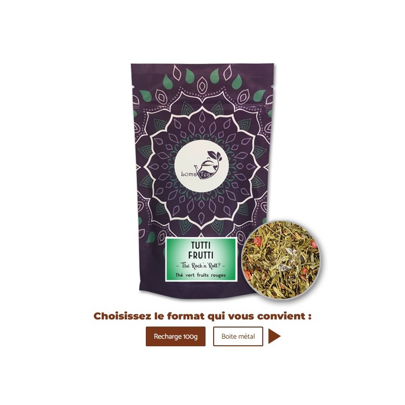 Thé vert TUTTI FRUTTI VRAC 100g - LOMATEA Thé vert TUTTI FRUTTI VRAC 100g - LOMATEA
