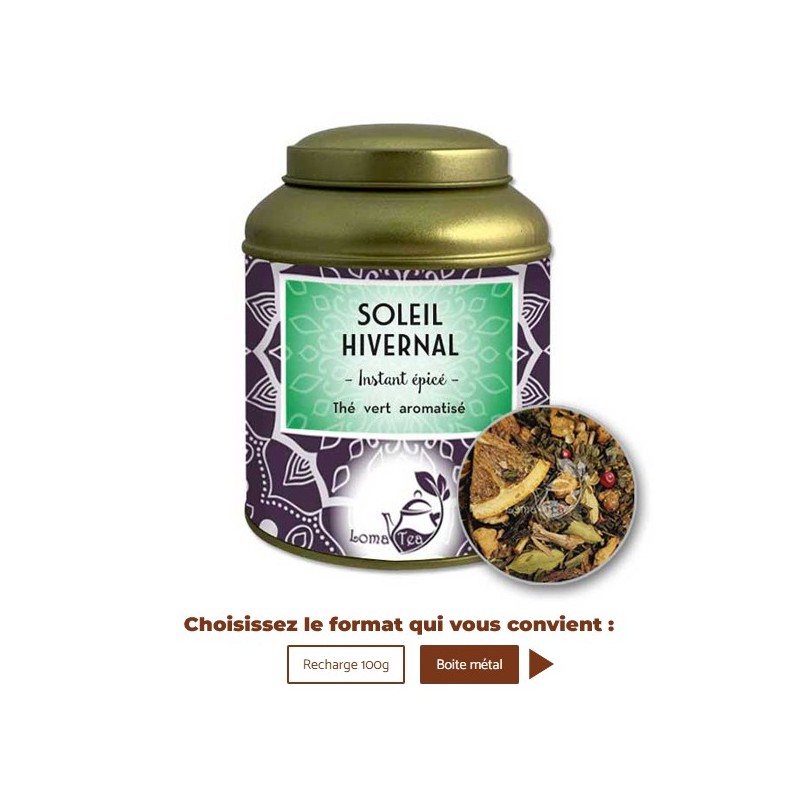 Thé vert SOLEIL HIVERNAL VRAC 100g - LOMATEA Thé vert SOLEIL HIVERNAL VRAC 100g - LOMATEA