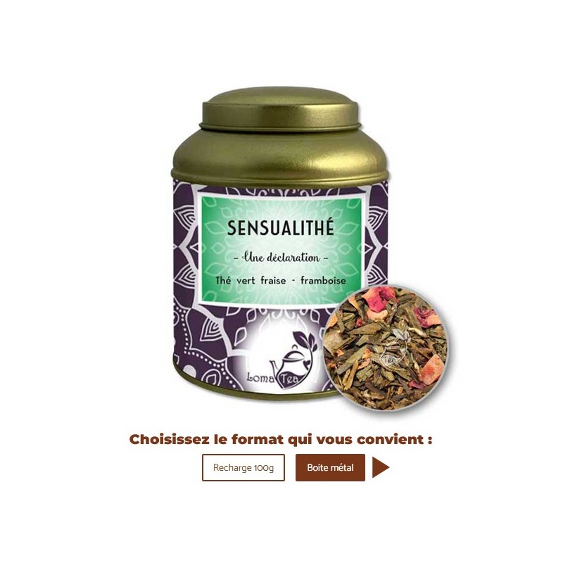 Thé vert SENSUALITHÉ VRAC 100g - LOMATEA Thé vert SENSUALITHÉ VRAC 100g - LOMATEA