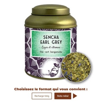 Thé vert SENCHA EARL GREY VRAC 100g - LOMATEA