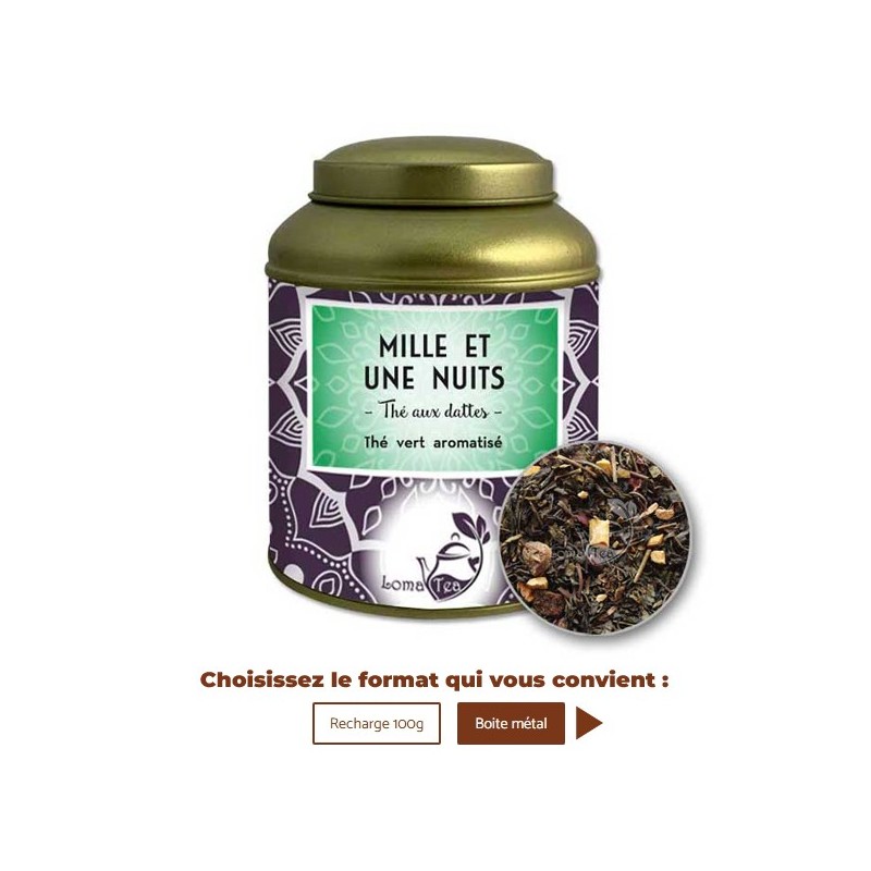 Thé vert MILLE ET UNE NUITS VRAC 100g - LOMATEA