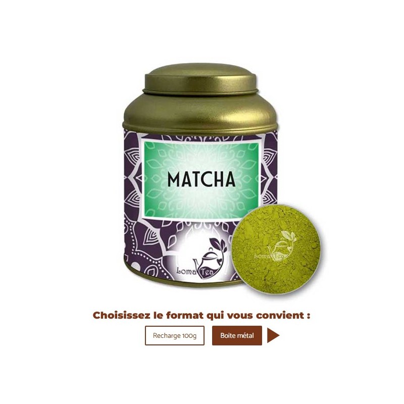Thé vert MATCHA VRAC 100g - LOMATEA Thé vert MATCHA VRAC 100g - LOMATEA