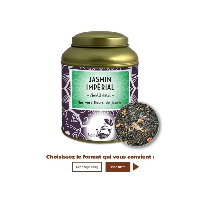 Thé vert JASMIN IMPÉRIAL VRAC 100g - LOMATEA Thé vert JASMIN IMPÉRIAL VRAC 100g - LOMATEA