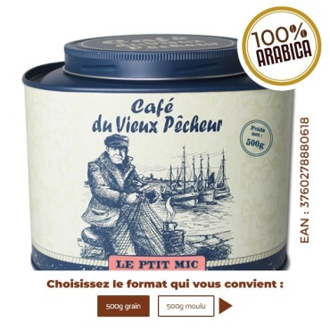 Boîte métal café LE PTIT MIC 500g - CAFÉ DU VIEUX PÊCHEUR