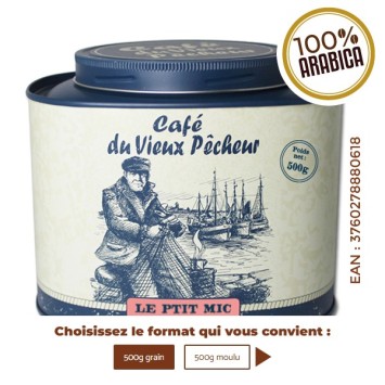Boîte métal café LE PTIT MIC 500g - CAFÉ DU VIEUX PÊCHEUR
