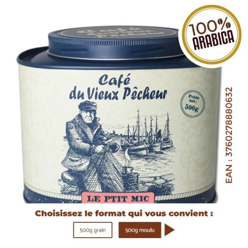 Boîte métal café LE PTIT MIC 500g - CAFÉ DU VIEUX PÊCHEUR