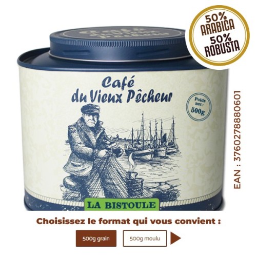 Boîte métal café LA BISTOULE 500g - CAFÉ DU VIEUX PÊCHEUR