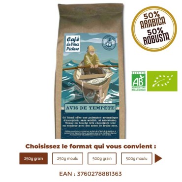 Café AVIS DE TEMPETE Bio  CAFÉ DU VIEUX PÊCHEUR