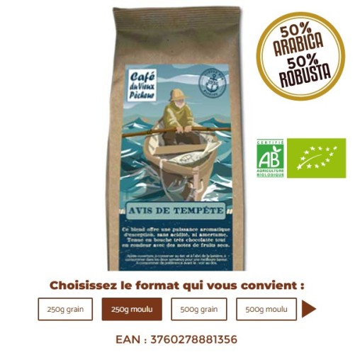 Café Bio AVIS DE TEMPÊTE - CAFÉ DU VIEUX PÊCHEUR
