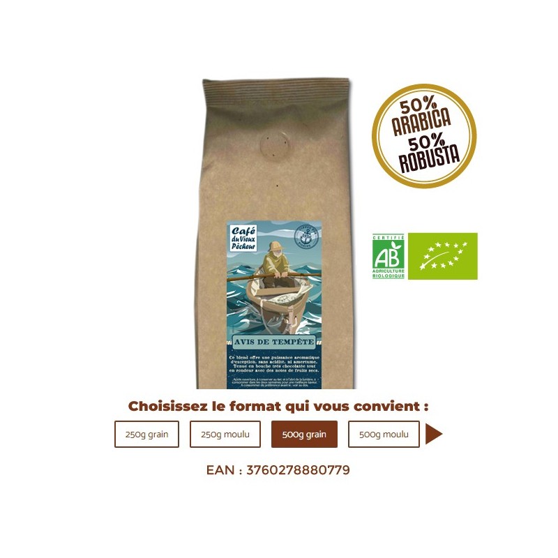 Café Bio AVIS DE TEMPÊTE - CAFÉ DU VIEUX PÊCHEUR Café Bio AVIS DE TEMPÊTE - CAFÉ DU VIEUX PÊCHEUR