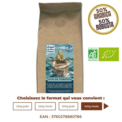 Café Bio AVIS DE TEMPÊTE - CAFÉ DU VIEUX PÊCHEUR