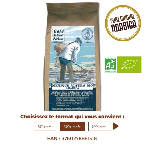 Café pure origine arabica MEXIQUE ALTURA - CAFÉ DU VIEUX PÊCHEUR
