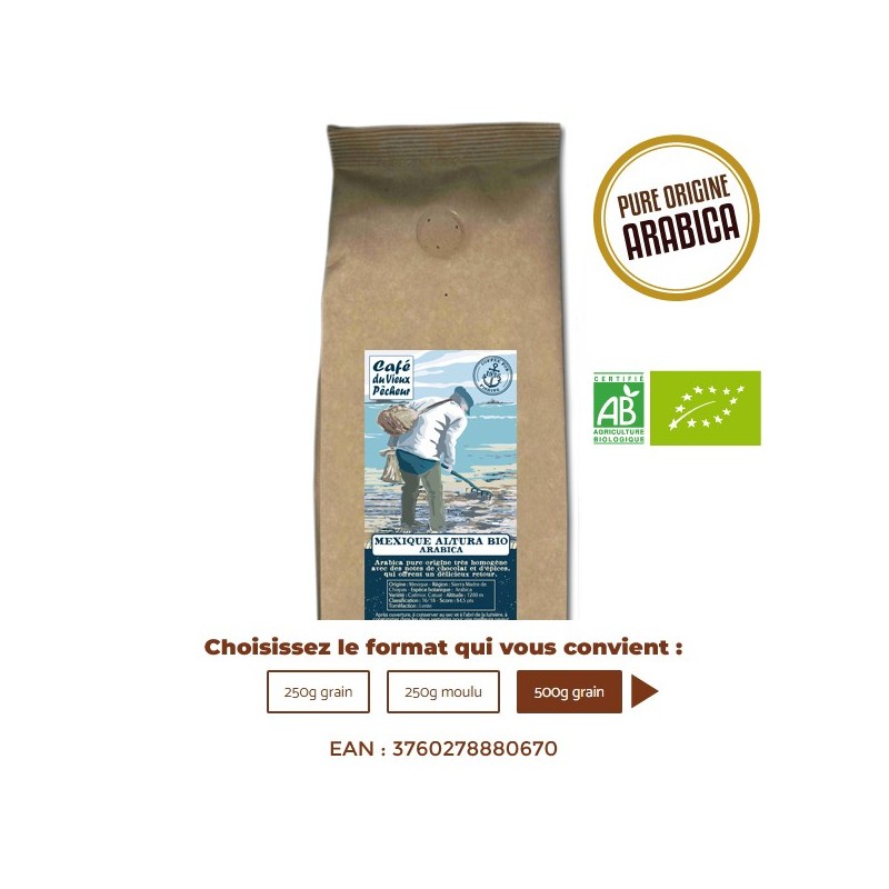 Café pure origine arabica MEXIQUE ALTURA - CAFÉ DU VIEUX PÊCHEUR Café pure origine arabica MEXIQUE ALTURA - CAFÉ DU VIEUX PÊCHEUR