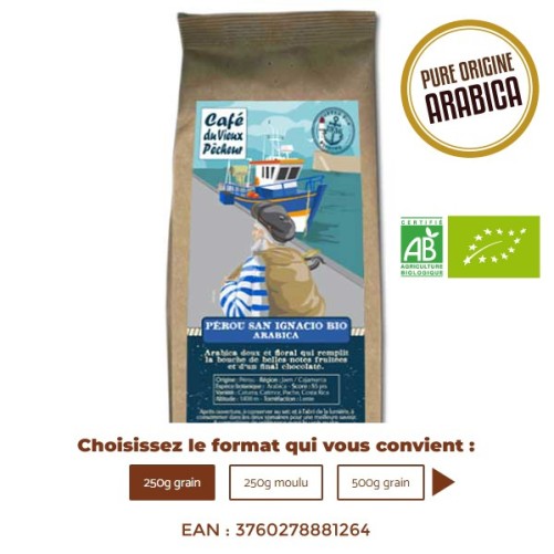 Café Bio pure origine PÉROU SAN IGNACIO - CAFÉ DU VIEUX PÊCHEUR