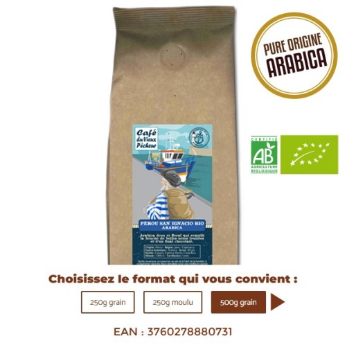 Café Bio pure origine arabica PÉROU SAN IGNACIO - CAFÉ DU VIEUX PÊCHEUR