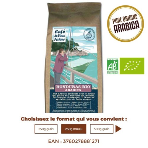 Café Bio pure origine arabica HONDURAS - CAFÉ DU VIEUX PÊCHEUR