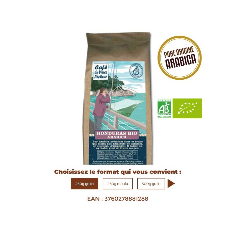 Café Bio pure origine HONDURAS - CAFÉ DU VIEUX PÊCHEUR