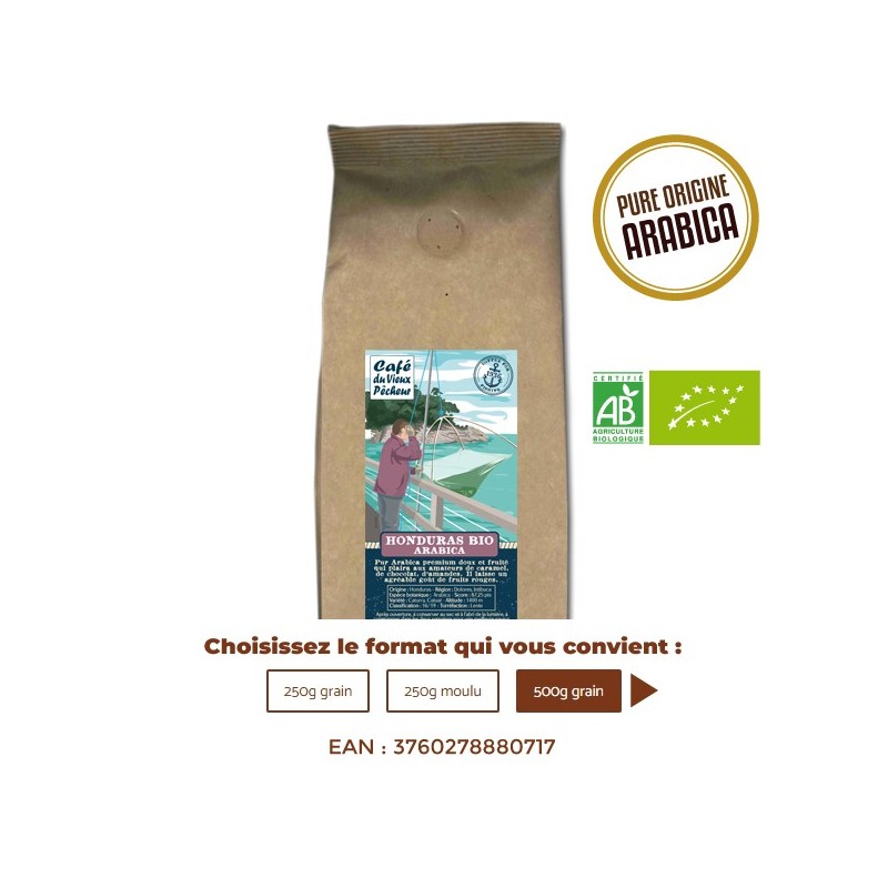 Café Bio pure origine arabica HONDURAS - CAFÉ DU VIEUX PÊCHEUR Café Bio pure origine arabica HONDURAS - CAFÉ DU VIEUX PÊCHEUR