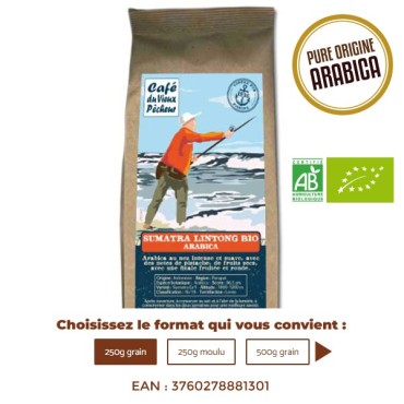 Café Bio pure origine SUMATRA  LINTONG - CAFÉ DU VIEUX PÊCHEUR