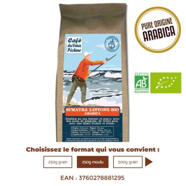 Café Bio pure origine arabica SUMATRA LINTONG - CAFÉ DU VIEUX PÊCHEUR