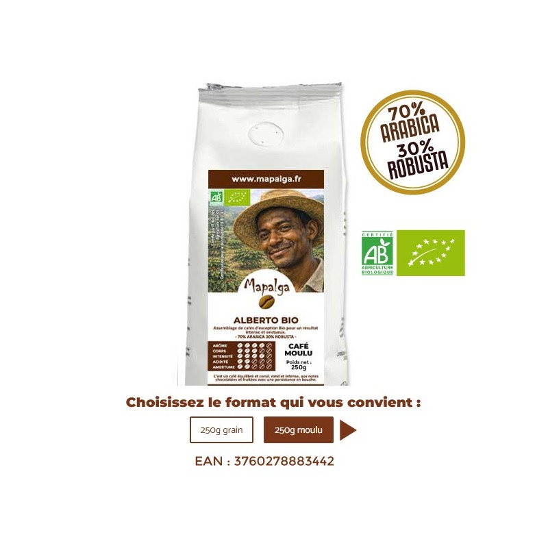 Café ALBERTO BIO 250g - MAPALGA Café ALBERTO BIO 250g - MAPALGA