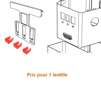 Lentille rouge rectangulaire CLASSIC v2 421944091431 GAGGIA