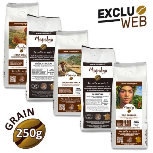Pack économique de 5 cafés 100% arabica 250g - MAPALGA